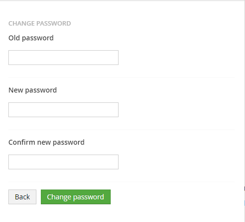 Only show old password in Change password pop up when click profile image