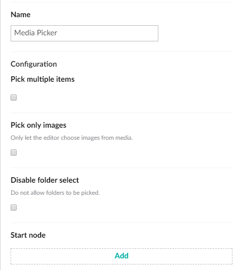 Media Picker with Multiple diabled