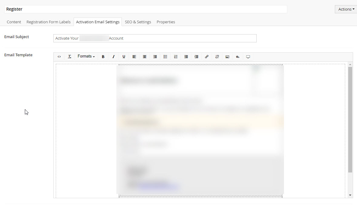 email template field