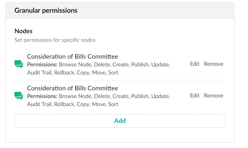 User Group - Bills Committee Clerk